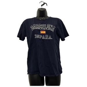 NoS Barcelona Espana Navy Short Sleeve Crew Neck T-Shirt
